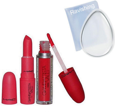 

ravishing Silicon puff, MAC Giambattista valli lipstick & gloss(Set of 3)