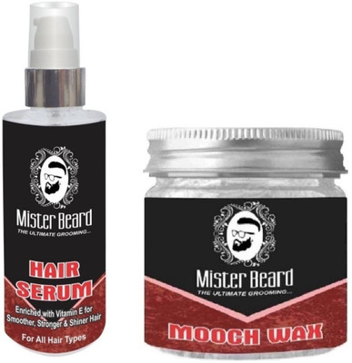 

MISTER BEARD Hair Serum 100ml WITH Mooch Wax 100gm(Set of 2)