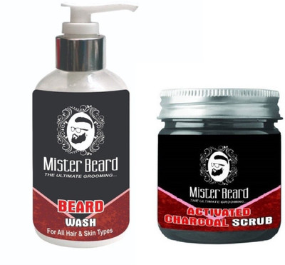 

MISTER BEARD Beard Wash 200ml WITH Charcoal Scrub 100gm(Set of 2)