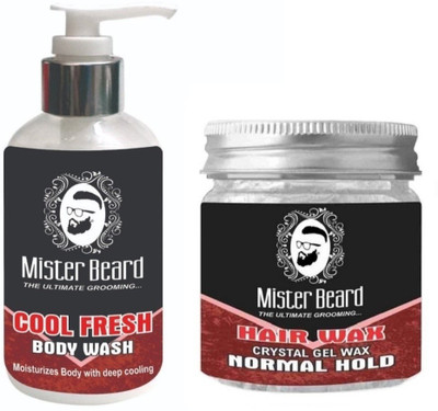 

MISTER BEARD Cool Fresh Body Wash 200ml WITH Normal Hold Hair Wax 100gm(Set of 2)