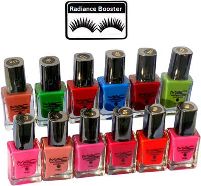 

radiance booster Eyelashes & Mac Nail Paint (Pack Of 12)(Set of 13)