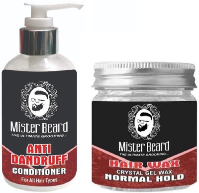 

MISTER BEARD Anti Dandruff Conditioner 200ml WITH Normal Hold Hair Wax 100gm(Set of 2)