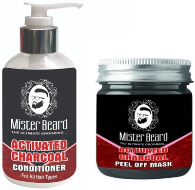 MISTER BEARD Charcoal Conditioner 200ml WITH Charcoal Peel of Mask 100gm(Set of 2)