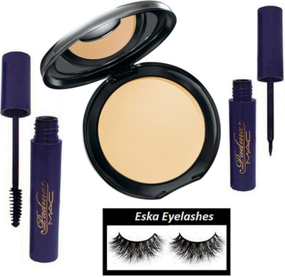 

eska Eyelashes& Studio Fix Compact,Padma Liquid Eyeliner,Mascara(Set of 4)
