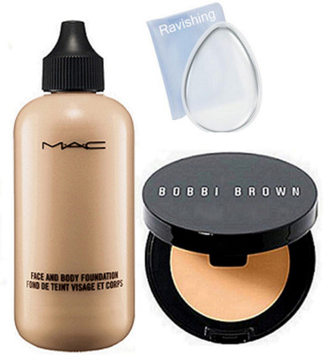 

ravishing puff, Mac Face And Body Foundation, Bobbi Brown Corrector Concealer(Set of 3)