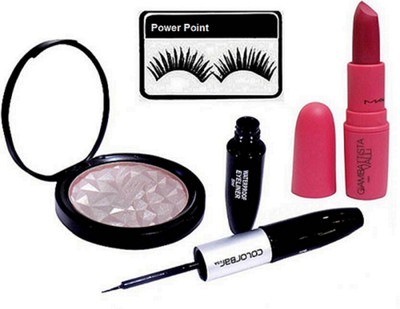 

power point Eyelashes, Mac Beauty Makeup Powder Illuminator With Giambattista Valli D For Danger Lipstick and Colorbar 2 in 1 Eyeliner & Mascara(Set of 4)