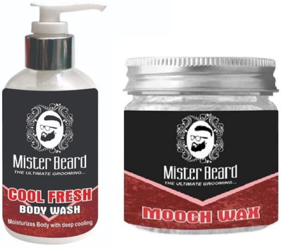 

MISTER BEARD Cool Fresh Body Wash 200ml WITH Mooch Wax 100gm(Set of 2)