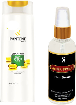 

SHEER SECRET HAIR SERUM 100ML and PANTENE SILKY SMOOTH CARE SHAMPOO 340 ML(Set of 2)