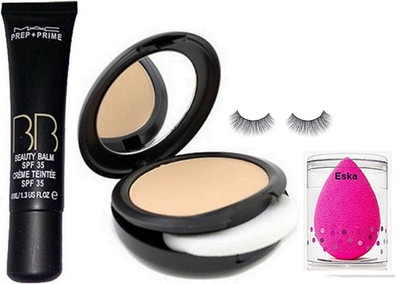 

eska Sponge puff, eyelashes, MAC prep + prime BB foundation & compact(Set of 4)