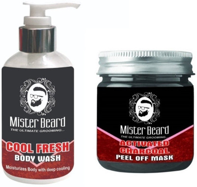 

MISTER BEARD Cool Fresh Body Wash 200ml WITH Charcoal Peel of Mask 100gm(Set of 2)
