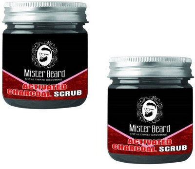 MISTER BEARD Charcoal Scrub 100gm (Pack of 2)(Set of 2)