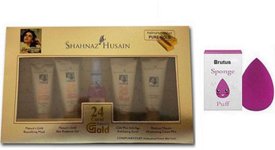 

BRUTUS Silicon Puff & Shahnaz Husain Gold Facial Kit(Set of 2)
