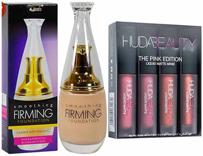 

BB MENOW Menow Smoothing Firming Foundation (Beige) WITH PINK EDITION LIPSTICK (PACK OF 2)(Set of 2)