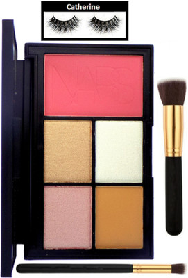 

catherine eyelashes, eyeshadow palette with 2 makeup brush(Set of 4)