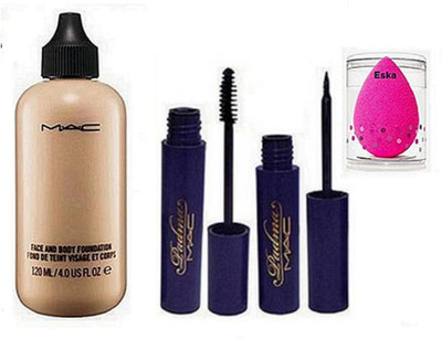 

eska Sponge puffMAC face & body foundation & eyeliner & mascara(Set of 4)