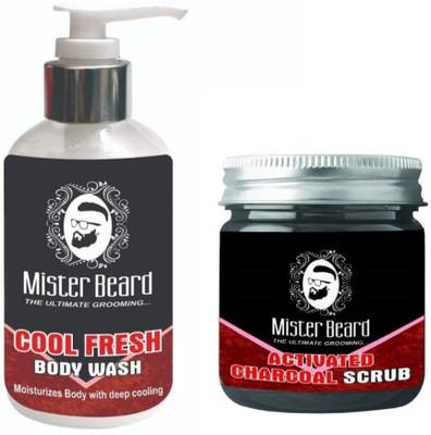 

MISTER BEARD Cool Fresh Body Wash 200ml WITH Charcoal Scrub 100gm(Set of 2)