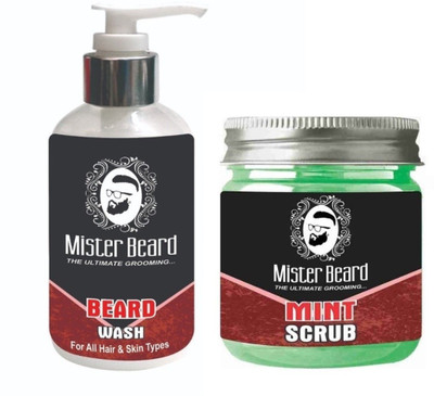 

MISTER BEARD Beard Wash 200ml WITH Mint Scrub 100gm(Set of 2)