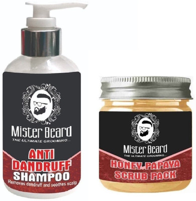 

MISTER BEARD Anti Dandruff Shampoo 200ml WITH Charcoal Peel of Mask 100gm(Set of 2)