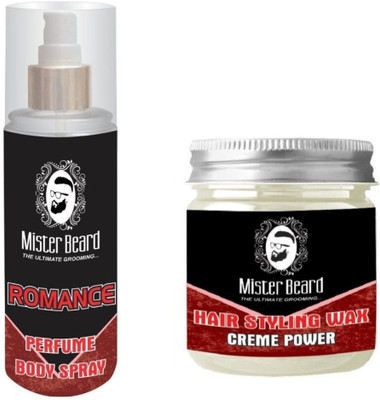 

MISTER BEARD Romance Perfume Body Spray 200ml WITH Hair Styling Wax 100gm(Set of 2)