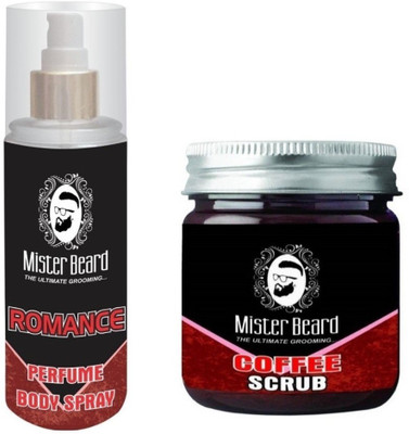 

MISTER BEARD Romance Perfume Body Spray 200ml WITH Coffee Scrub 100gm(Set of 2)
