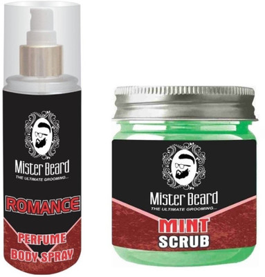 

MISTER BEARD Romance Perfume Body Spray 200ml WITH Mint Scrub 100gm(Set of 2)