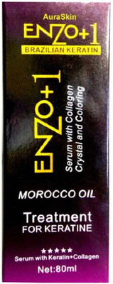 

Enzo BRAZILIAN KERATIN WITH MOROCCON OIL AND COLLAGEN HAIR SERUM FOR DAMAGE HAIR FALL CONTROL SHINY HAIR (80 ml)(80 ml)
