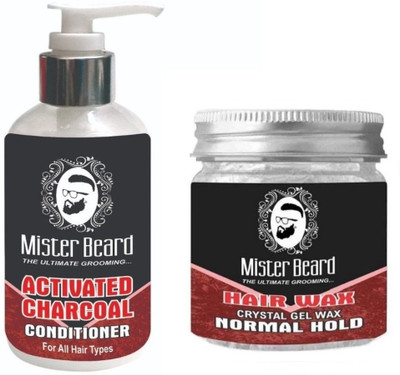 

MISTER BEARD Charcoal Conditioner 200ml WITH Normal Hold Hair Wax 100gm(Set of 2)