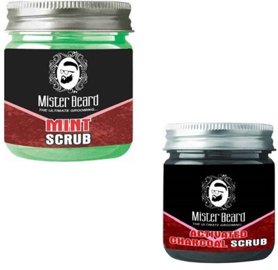 

MISTER BEARD Mint Scrub 100gm WITH Charcoal Scrub 100gm(Set of 2)