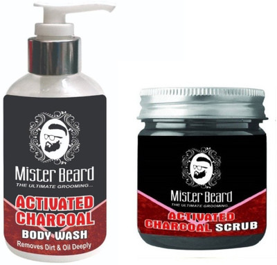 

MISTER BEARD Charcoal Body Wash 200ml WITH Charcoal Scrub 100gm(Set of 2)