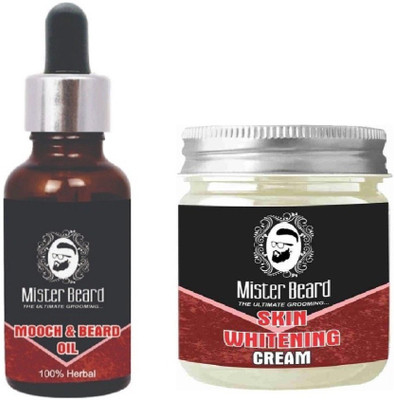

MISTER BEARD Mooch & Beard Oil 35ml WITH Skin Whitening Cream 100gm(Set of 2)