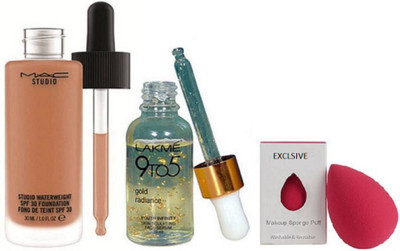 

Exclusive sponge puff & waterweight liquid foundation & face serum(Set of 3)