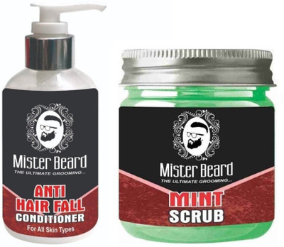 

MISTER BEARD Anti Hair Fall Conditioner 200ml WITH Mint Scrub 100gm(Set of 2)