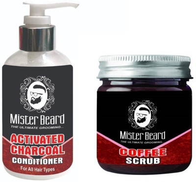 

MISTER BEARD Charcoal Conditioner 200ml WITH Coffee Scrub 100gm(Set of 2)
