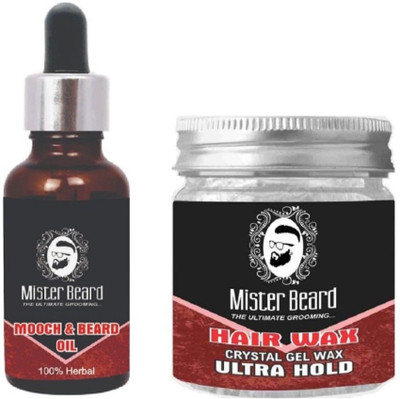 

MISTER BEARD Mooch & Beard Oil 35ml WITH Hair Wax Ultra Hold 100g(Set of 2)