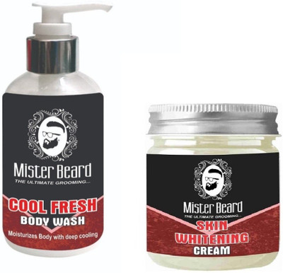 

MISTER BEARD Cool Fresh Body Wash 200ml WITH Skin Whitening Cream 100gm(Set of 2)