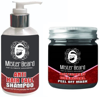 

MISTER BEARD Anti Hair Fall Shampoo 200ml WITH Charcoal Peel of Mask 100gm(Set of 2)