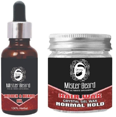 

MISTER BEARD Mooch & Beard Oil 35ml WITH Normal Hold Hair Wax 100gm(Set of 2)