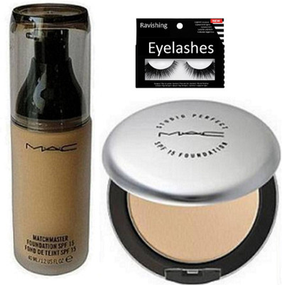 

ravishing Eyelashes, Mac Matchmaster Foundation, Studio Prefect Fix Compact(Set of 3)