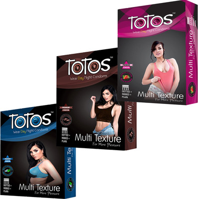 

totos CHOCOLATE & MINT & STRAWBERRY Dotted MULTI TEXTURE WITH DOTTED CONDOM FOR MEN Condom Condom(3S)