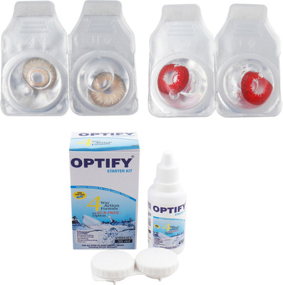 

Optify Combo Pack Monthly Color Contact Lens (Zero Power, Hazel-Red , Pack of 2) Monthly Contact Lens(1, Hazel-Red, Pack of 2)