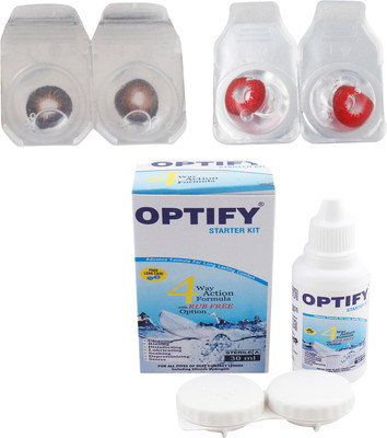 

Optify Combo Pack Monthly Color Contact Lens (Zero Power, Brown-Red, Pack of 2) Monthly Contact Lens(1, Brown-Red, Pack of 2)