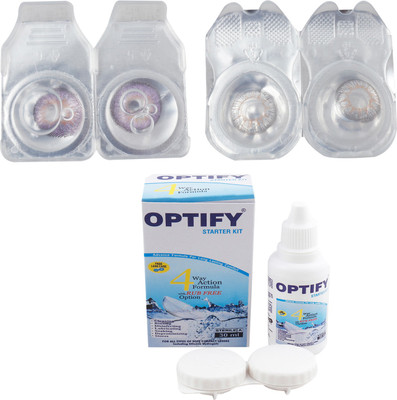 

Optify Combo Pack Monthly Color Contact Lens (Zero Power, Voilet-Grey, Pack of 2) Monthly Contact Lens(1, Voilet-Grey, Pack of 2)
