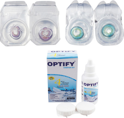 

Optify Combo Pack Monthly Color Contact Lens (Zero Power, Voilet-Tarquise, Pack of 2) Monthly Contact Lens(1, Voilet-Tarquise, Pack of 2)