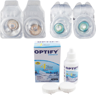 

Optify Combo Pack Monthly Color Contact Lens (Zero Power, Brown-Tarquise, Pack of 2) Monthly Contact Lens(1, Brown-Tarquise, Pack of 2)