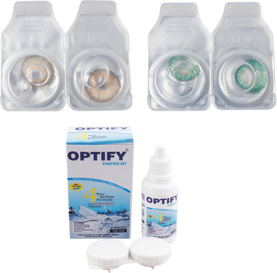 

Optify Combo Pack Monthly Color Contact Lens (Zero Power, Hazel-Green , Pack of 2) Monthly Contact Lens(1, Hazel-Green, Pack of 2)
