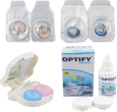 

Optify Combo Pack Monthly Color Contact Lens with Kit (Zero Power, Hazel-Blue, Pack of 2) Monthly Contact Lens(1, Hazel-Blue, Pack of 2)