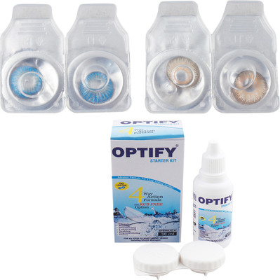 

Optify Combo Pack Monthly Color Contact Lens (Zero Power, Aquablue-Hazel, Pack of 2) Monthly Contact Lens(1, Aquablue-Hazel, Pack of 2)