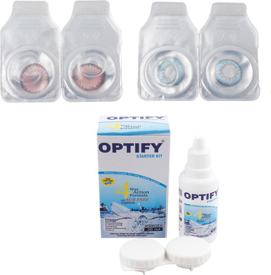 

Optify Combo Pack Monthly Color Contact Lens (Zero Power, Pink-Sky Blue , Pack of 2) Monthly Contact Lens(1, Pink-Sky Blue, Pack of 2)