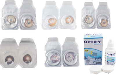 

Optify Combo Pack Monthly Color Contact Lens (Zero Power, Hazel-Honey-Gold-Brown-Voilet, Pack of 5) Monthly Contact Lens(1, Hazel-Honey-Gold-Brown-Voilet, Pack of 5)