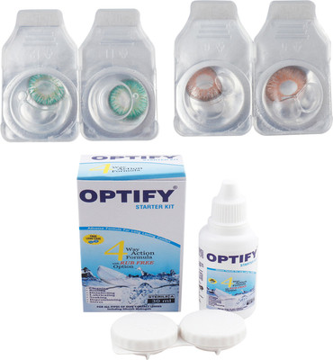 

Optify Combo Pack Monthly Color Contact Lens (Zero Power, Green-Hazel, Pack of 2) Monthly Contact Lens(1, Green-Hazel, Pack of 2)